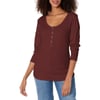 Eddie Bauer Womens Thermal Snap HenleyBurgundy