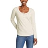 Eddie Bauer Womens Thermal Snap HenleyIvory