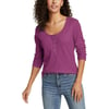 Eddie Bauer Womens Thermal Snap HenleyWineberry