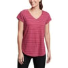 Eddie Bauer Womens Tryout ShortSleeve VNeck TShirt  PrintBerry