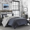 Eddie Bauer Home  Euro Sham Set Cotton Reversible Pillow Covers with Hidden Zipper Kingston Navy 2 PieceCharcoal