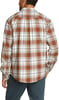 imageEddie Bauer Mens Regular Fit Field Flannel LongSleeve Shirt PatternedRust