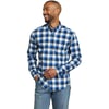 imageEddie Bauer Mens Eddies Field Flannel  PatternPacific Blue