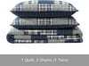 imageEddie Bauer  Twin Quilt Set Reversible Cotton Bedding with Matching Sham Home Decor for All Seasons Camano Island Plum TwinMadrona Plaid Navy