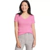 imageEddie Bauer Womens Favorite ShortSleeve VNeck TShirtBlossom