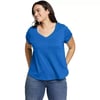 imageEddie Bauer Womens Gate Check ShortSleeve TShirtBrilliant Blue