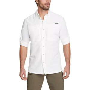 Eddie Bauer Mens Ripstop Guide LongSleeve ShirtWhite