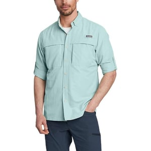 Eddie Bauer Mens Ripstop Guide LongSleeve ShirtSea Blue