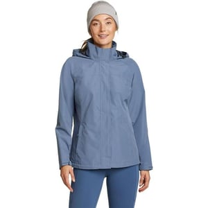 Eddie Bauer Womens Packable Rainfoil JacketBlue Haze Recycled