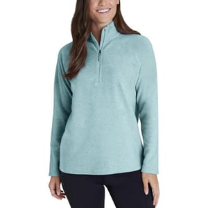 Eddie Bauer Womens Ultra Soft Fleece 14 Zip Long Sleeve Pullover TopSea Blue