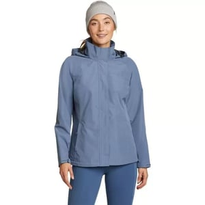 Eddie Bauer Womens Packable Rainfoil JacketBlue Haze Recycled