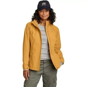 Eddie Bauer Womens Packable Rainfoil JacketButterscotch Recycled