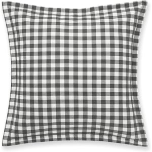 Eddie Bauer  Euro Sham Set 2pc Cotton Bedding with Hidden Zipper Closure Stylish Plaid Home Decor Kingston Charcoal 26 x 26Charcoal