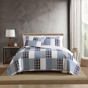 Eddie Bauer  King Quilt Set Reversible Cotton Bedding with Matching Shams Home Decor for All Seasons Camano Island Plum KingCamano Island Plum