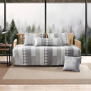 Eddie Bauer  Queen Quilt Set Cotton Reversible Bedding with Matching Shams Home Decor for All Seasons Fairview Sand QueenFairview GreyWhite