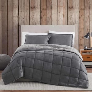 Eddie Bauer  Twin Comforter Set Reversible Sherpa Bedding with Matching Shams Cozy amp Warm Home Decor Sherwood Green TwinSherwood Grey Queen Lodge