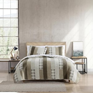 Eddie Bauer Daybed Set 4 Piece Cotton Bedding Set All Season Lodge Home Dcor Fairview Grey DaybedQuilt Set King Fairview Sand