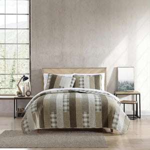 Eddie Bauer Daybed Set 4 Piece Cotton Bedding Set All Season Lodge Home Dcor Fairview Grey DaybedQuilt Set Queen Fairview Sand