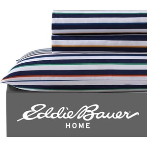 Eddie Bauer Kids  Twin Sheets Stain Resistant Kids Bedding Ideal for Toddler Bedding Set Vivid Stripe Blue TwinStripes Game Blue Twin XL