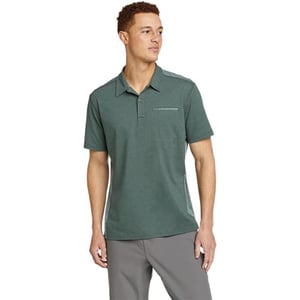 Eddie Bauer Mens Adventurer ShortSleeve Polo ShirtTall Evergreen