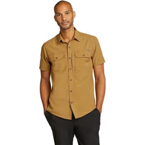 Eddie Bauer Mens Atlas Exploration Flex ShortSleeve ShirtTall Bronze