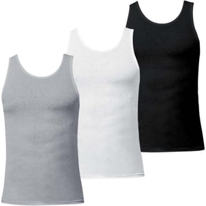 Eddie Bauer Mens Classic Casual Basic Cotton Tank Top Sleeveless TShirt Perfect for Athletic Lightweight Workout 3PackHeather GreyBlackWhite