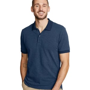 Eddie Bauer Mens Classic Field Pro ShortSleeve Polo ShirtMedium Indigo