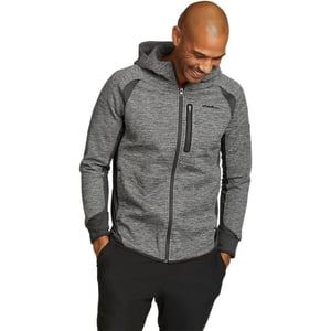 Eddie Bauer Mens Cloud Layer Hybrid FullZip HoodieRegular Heather Gray