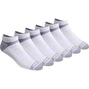 Eddie Bauer Mens Dura Dri Moisture Control 6Pair Low Cut SocksWhite 6 Pairs