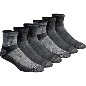 Eddie Bauer Mens Dura Dri Moisture Control 6Pair Quarter SocksBlack Assorted 6 Pairs