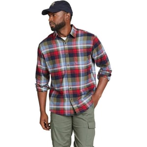 Eddie Bauer Mens Eddies Favorite Classic Fit Flannel Shirt  PlaidRegular Atlantic