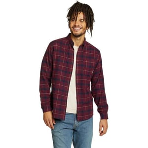 Eddie Bauer Mens Eddies Favorite Classic Fit Flannel Shirt  PlaidRegular Berry