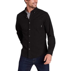 Eddie Bauer Mens Eddies Favorite Flannel Classic Fit Shirt  SolidTall Coal