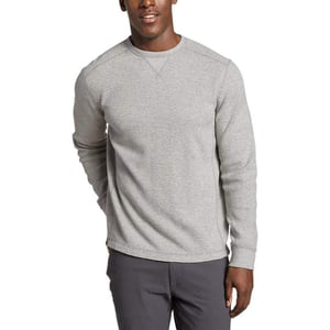 Eddie Bauer Mens Eddies Favorite Ultrasoft Thermal CrewRegular Lt Htr Gray