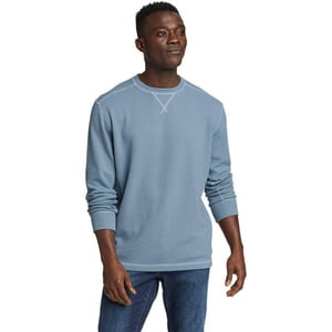 Eddie Bauer Mens Eddies Favorite Ultrasoft Thermal CrewTall Chambray Blue