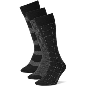 Eddie Bauer Mens Pattern Crew Socks  3 PackBlack