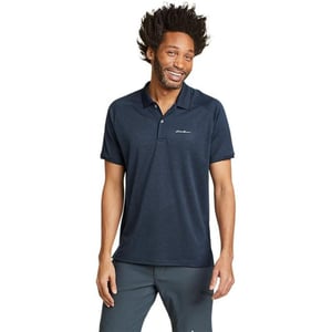 Eddie Bauer Mens Resolution Pro ShortSleeve Polo 20Med Indigo Blue