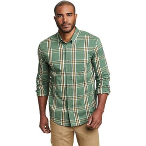 Eddie Bauer Mens Voyager Flex LongSleeve ShirtIrish Green