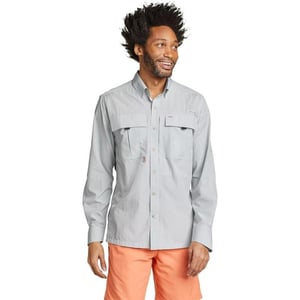 Eddie Bauer Mens Voyager Flex LongSleeve ShirtLt Gray