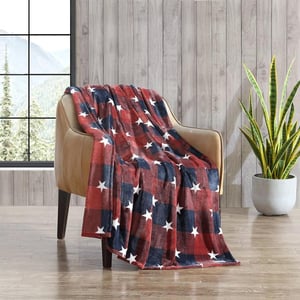 Eddie Bauer Throw Blanket Ultra Soft Plush Fleece Bedding Home Decor for All Seasons 50 x 70 Americana Plaid RedThrow Americana Plaid Red