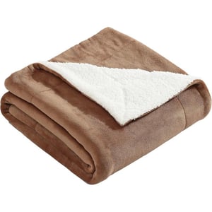 Eddie Bauer Throw Blanket Ultra Soft Plush Home Dcor All Season Bedding Ultra Lux Solid Red 50 x 60Sherpa Reverse Brown