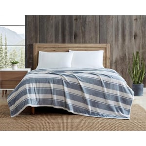 Eddie Bauer Twin Blanket Ultra Soft amp Cozy Plush Home Dcor All Season Bedding Solid Grey TwinKing Stones Throw Stripe