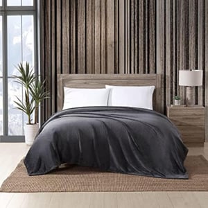 Eddie Bauer Twin Blanket Ultra Soft amp Cozy Plush Home Dcor All Season Bedding Solid Grey TwinQueen Dark Grey