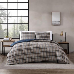 Eddie Bauer Twin Duvet Cover Set Reversible Microsuede Bedding Set with Matching Shams Casual Home Dcor Rugged Plaid Brown TwinRugged Plaid Brown Queen