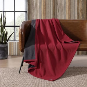 Eddie Bauer UltraPlush Collection Throw BlanketReversible Sherpa Fleece Cover Soft amp Cozy Perfect for Bed or Couch BlueLight GreyThrow RedDark Smoke