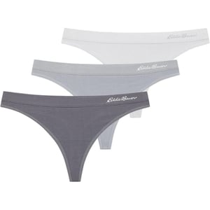 Eddie Bauer Womens Active Stretch Thong Underwear with Elastic Waistband 3 PackCastlerockMindful GrayAthletic Gray