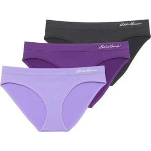 Eddie Bauer Womens Bikini Underwear 3 PackViolet TulipCrown JewelBlack