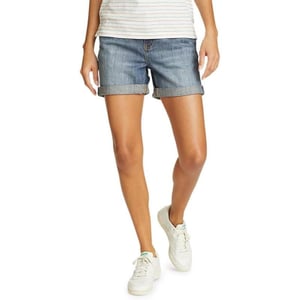 Eddie Bauer Womens Boyfriend Rolled ShortsPetite Med Denim