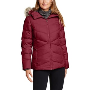 Eddie Bauer Womens Classic Down Hooded JacketDark Berry