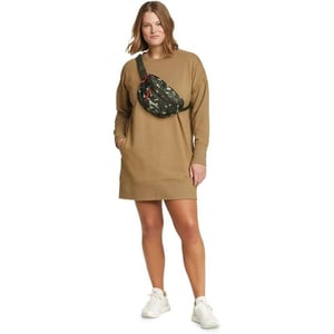 Eddie Bauer Womens Cozy Camp Sweatshirt DressDark Tan